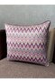Imported Velvet Lilac Chevron Patterned Cushion Cover 43X43Cm (Double-Sided Pattern) - 3
