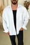 Cotton Weighted Pocketed Loose Shirt White