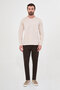 Plain Regular Fit Crew Neck 100% Cotton Long Sleeve Men's T-Shirt Beige - 36902.26K - 3