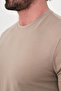 Plain Slim Fit High Crew Neck Cotton Long Sleeve Men's T-Shirt Mink - 36900.26K - 2