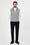 Plain Slim Fit Stand Collar Double Zipper Wool Blend Men's Vest Gray - 40966.26K - 3