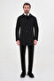 Straight Slim Fit Shirt Collar Buttoned Men's Trench Coat Black - 39691.26K - 3