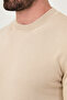 Plain Slim Fit High Crew Neck Cotton Men's Knitwear Sweater Beige - 11600.26K - 3