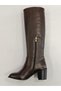 Genuine Leather Zippered Boots Women's Shoes - 3