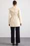 Torba Pocketed Hooded Short Coat Ecru 3185 - 7