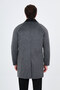 Textured Oversize Shirt Collar Hidden Button Side Pocket Wool Men's Coat Black - 21344.26K - 4