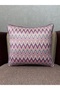 Imported Velvet Lilac Chevron Patterned Cushion Cover 43X43Cm (Double-Sided Pattern)