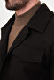 Straight Slim Fit Shirt Collar Buttoned Pocket Wool Blend Men's Coat Brown - 39699.26K - 2