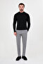 Knitted Patterned Slim Fit Crew Neck Cotton Men's Knitwear Sweater Black - 11608.26K - 3