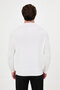 Ribbed Slim Fit High Crew Neck Cotton Men's Knitwear Sweater Ecru - 11601.26K - 5