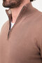 Plain Slim Fit Stand Collar Zippered Cotton Men's Knitwear Sweater Milk Coffee - 11607.26K - 2