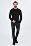 Straight Slim Fit Crew Neck Bi-Stretch Interlock Long Sleeve Men's T-Shirt Black - 36903.26K - 3