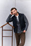 Plain Slim Fit Stand Collar Double Zipper Wool Blend Men's Vest Navy Blue - 40966.26K