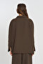 Women's Chinese Button Detailed Solid Color Loose Shirt - 5