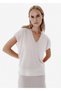 Thin Knit V-Neck Beige Knitwear Top - 3