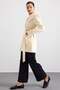 Torba Pocketed Hooded Short Coat Ecru 3185 - 6