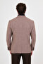 Textured Slim Fit Mono Collar Pocket Premium Wool Blend Men's Jacket Brown - 44326.26K - 4
