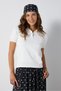 Women's White Short Sleeve Polo Collar Buttoned Knitwear Sweater5273 - 3