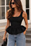 Chelsea Zero Sleeve Balloon Black Blouse - 3