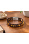 Marnelis Honeyloop Brown Leather Men's Bracelet - Honey-Toned Beads and Fine Stitching - 3