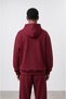 Men's Basic Oversize Zip Claret Red - 3