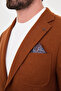 Textured Slim Fit Mono Collar Pocket Premium Wool Blend Men's Jacket Tile - 44326.26K - 2