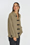Women's Chinese Button Detailed Solid Color Loose Shirt