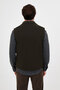 Plain Slim Fit Stand Collar Double Zipper Wool Blend Men's Vest Khaki - 40966.26K - 4
