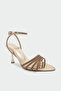 Palius Stone Detailed Ankle Strap Women's Heeled Shoes - Gold