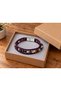 Velkaris Plumarc Purple Leather Men's Bracelet - Spotted Beads and Three-Layer Weave - 3