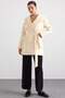 Torba Pocketed Hooded Short Coat Ecru 3185 - 2