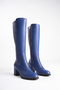 Women's Genuine Leather Stylish Heeled Boots - Saks Blue - 4
