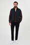 Textured Slim Fit Stand Collar Buttoned Wool Blend Men's Vest Navy Blue - 40965.26K - 4
