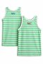 2-Piece Boys' Undershirts Green and White Striped, Front and Back Printed Undershirts, Jet Airplane Printed Cotton Boys' Undershirts, Cotton 2-Piece Underwear, Gift Undershirt Set, Boys' Underwear Atlet-23-Yb - 2