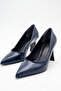 Women's Pointed Toe Thick Striped Heeled Classic Daily Stiletto Shoes - 3