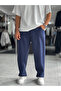Navy Blue Panda Fabric Stitched Baggy Tracksuit Res-4004 - 2