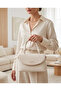 Suede Leather Imported Women's Shoulder and Handbag -27336 White - 4