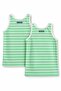 2-Piece Boys' Undershirts Green and White Striped, Front and Back Printed Undershirts, Car Printed Cotton Boys' Undershirts, Cotton 2-Piece Underwear, Gift Undershirt Set, Boys' Underwear Atlet-21-Yb - 2