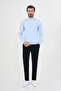 Plain Patterned Slim Fit Half Turtleneck Cashmere Men's Knitwear Sweater Blue - 11612.26K - 3