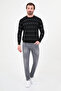 Checkered Slim Fit Crew Neck Chenille Men's Knitwear Sweater Black - 11609.26K - 3