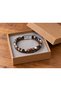 Meralith Pebblemist Brown Leather Men's Bracelet - Gray Beige Patterned Beads and Weave - 3