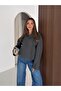 Women's Cashmere Jacket Double-Breasted Collar Short Length Button Detailed Stylish Jacket - 5