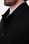 Textured Slim Fit Shirt Collar Buttoned Pocketed Wool Men's Coat Black - 21343.26K - 3