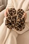 Women's Black - Cream - Bitter Brown - Tan Leopard Cross-Strapped Furry 4-Piece House Slipper Set Byndcap01 - 7