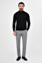 Plain Patterned Slim Fit Half Turtleneck Cashmere Men's Knitwear Sweater Black - 11612.26K - 3