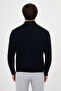 Knitted Patterned Slim Fit Half Turtleneck Cashmere Men's Knitwear Sweater Navy Blue - 11611.26K - 5