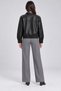 Women's Black, Fur-Lined, Polo Collar, Comfortable Fit, Zippered Faux Leather Jacket - 5