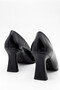 Women's Pointed Toe Thick Striped Heeled Classic Daily Stiletto Shoes - 5
