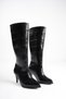 Women's Crocodile Patterned Croco 7cm Thin Heeled Boots - 6