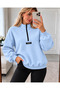 Women's Stand Collar Half Zipper Oversize Long Sleeve Sweatshirt - 2